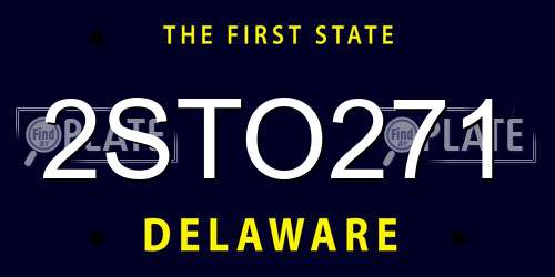 2STO271 Delaware License Plate