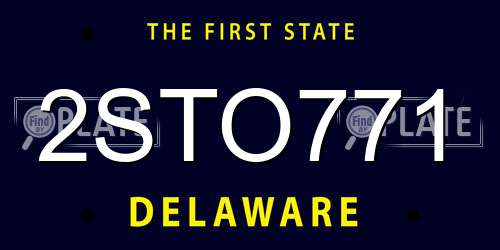 2STO771 Delaware License Plate