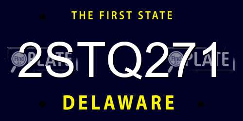 2STQ271 Delaware License Plate
