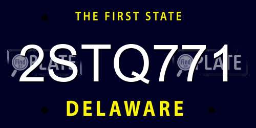 2STQ771 Delaware License Plate