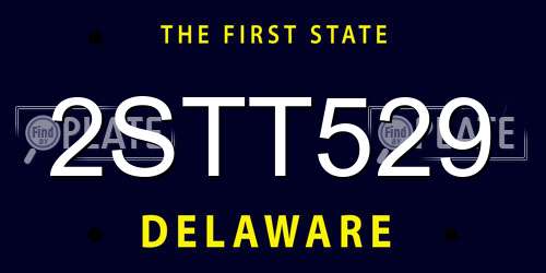 2STT529 Delaware License Plate
