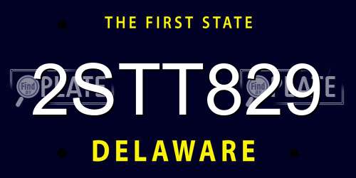 2STT829 Delaware License Plate