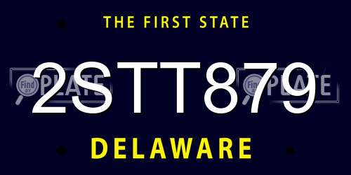 2STT879 Delaware License Plate