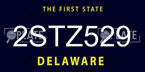 2STZ529 Delaware License Plate