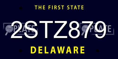 2STZ879 Delaware License Plate