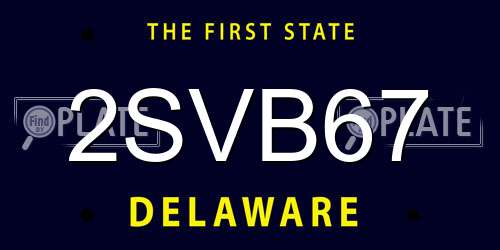 2SVB67 Delaware License Plate