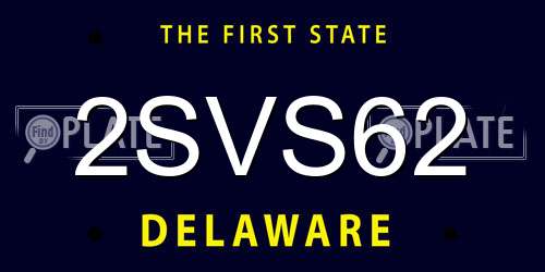 2SVS62 Delaware License Plate
