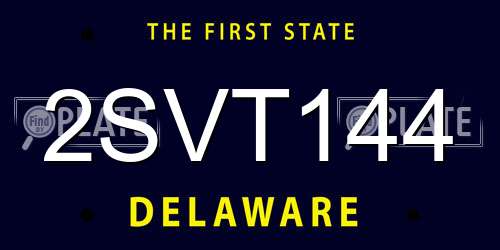 2SVT144 Delaware License Plate