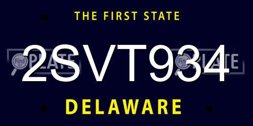 2SVT934 Delaware License Plate