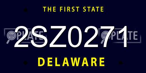 2SZ0271 Delaware License Plate