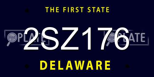 2SZ176 Delaware License Plate