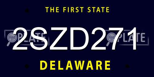 2SZD271 Delaware License Plate
