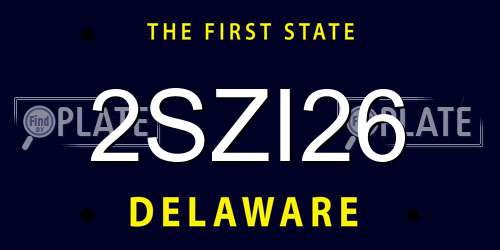 2SZI26 Delaware License Plate