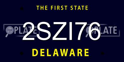 2SZI76 Delaware License Plate