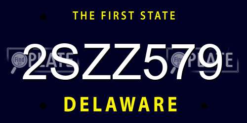 2SZZ579 Delaware License Plate