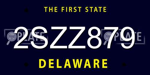 2SZZ879 Delaware License Plate