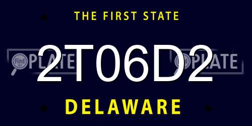 2T06D2 Delaware License Plate