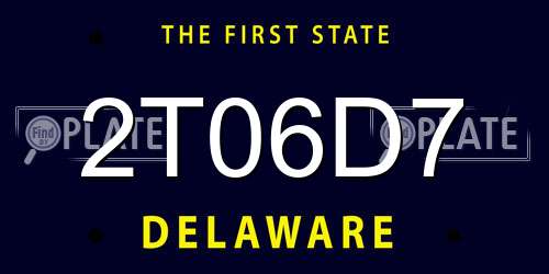 2T06D7 Delaware License Plate