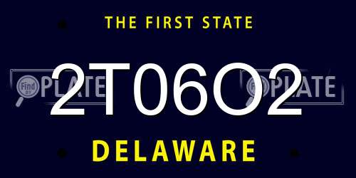 2T06O2 Delaware License Plate