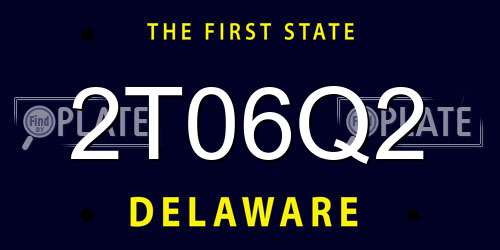 2T06Q2 Delaware License Plate
