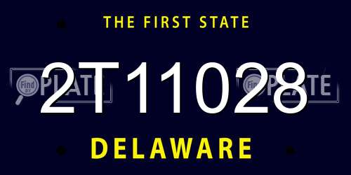 2T11028 Delaware License Plate