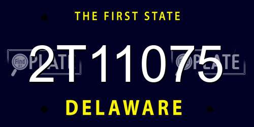 2T11075 Delaware License Plate