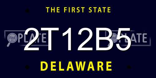 2T12B5 Delaware License Plate