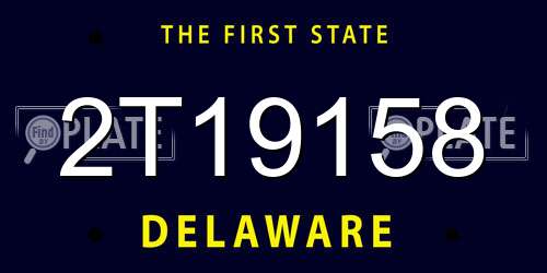 2T19158 Delaware License Plate