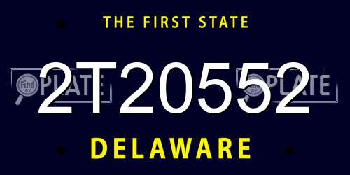 2T20552 Delaware License Plate