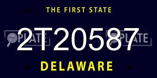 2T20587 Delaware License Plate