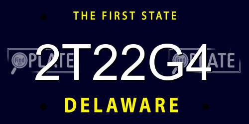 2T22G4 Delaware License Plate