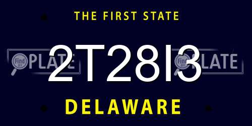 2T28I3 Delaware License Plate