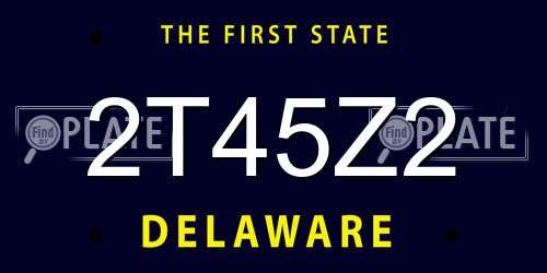 2T45Z2 Delaware License Plate