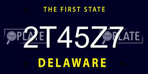 2T45Z7 Delaware License Plate