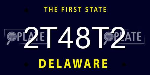 2T48T2 Delaware License Plate