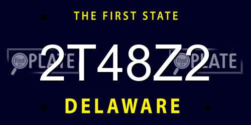 2T48Z2 Delaware License Plate