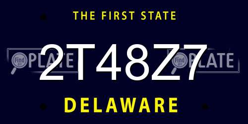 2T48Z7 Delaware License Plate