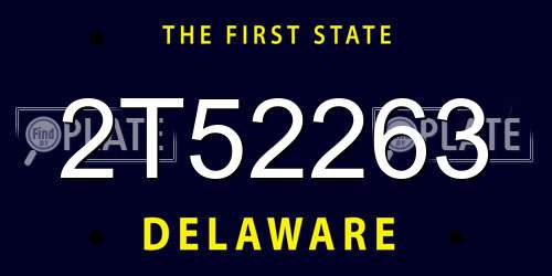 2T52263 Delaware License Plate