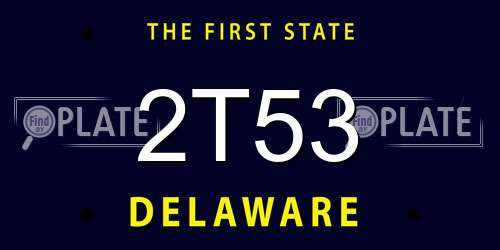 2T53 Delaware License Plate