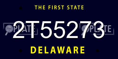 2T55273 Delaware License Plate