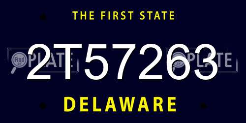 2T57263 Delaware License Plate
