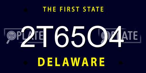 2T65O4 Delaware License Plate