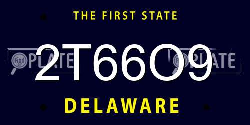 2T66O9 Delaware License Plate