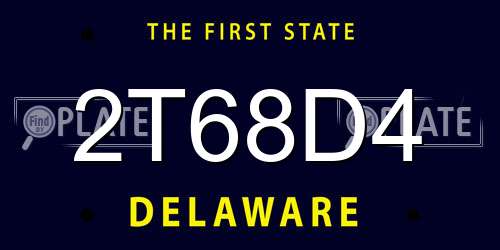 2T68D4 Delaware License Plate