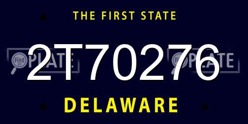 2T70276 Delaware License Plate