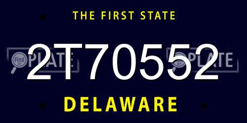 2T70552 Delaware License Plate