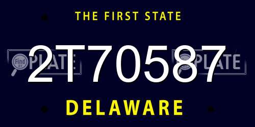 2T70587 Delaware License Plate