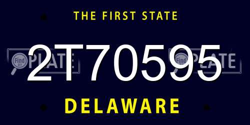 2T70595 Delaware License Plate