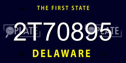 2T70895 Delaware License Plate