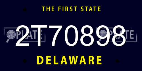 2T70898 Delaware License Plate